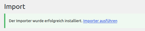 Wordpress Import Start